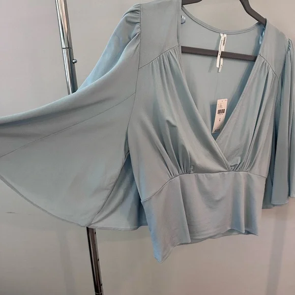 By Anthropologie Draped V-neck Top - Picture 4 of 5